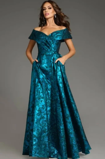 Jovani #25666A #1 PEACOCK/TEAL thumbnail